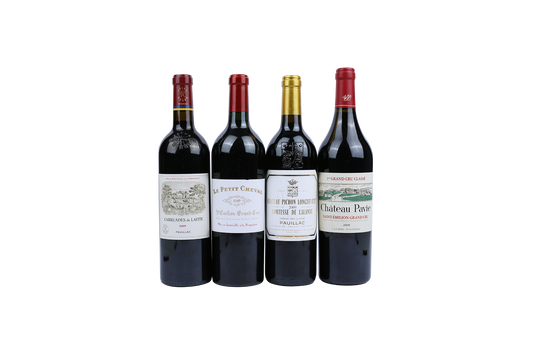 (MIXED LOT) CHATEAU PICHON LALANDE VSSTL, CHATEAU PAVIE VSSTL, CARRUADES DE LAFITE, LE PETIT CHEVAL 2009 750ml LB4
